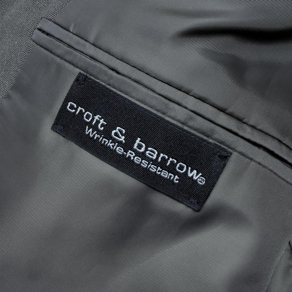 🟡 Croft & Barrow Wrinkle-Resistant Blazer Sport Coat Men's Size 46S Gray - Picture 3 of 12